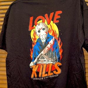 NEW Love Kills with Jason by Assholes Live Forever tshirt